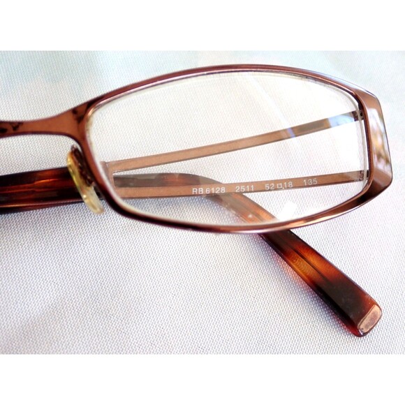 RayBan Eye Glass Frames RB 6128 2511 52 18 135 Tortoise Red Brown Made in Italy - Picture 2 of 14